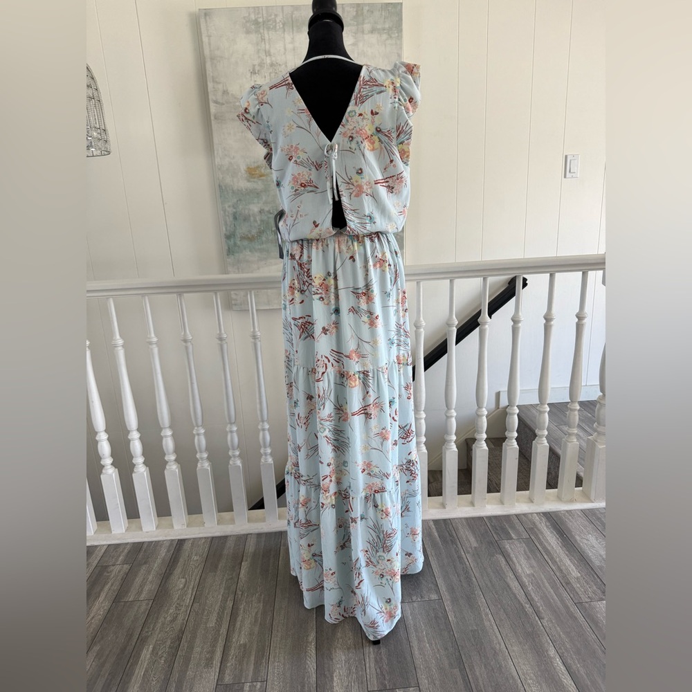 NWT Rachel Roy Floral Maxi Dress in Light Blue size 8.